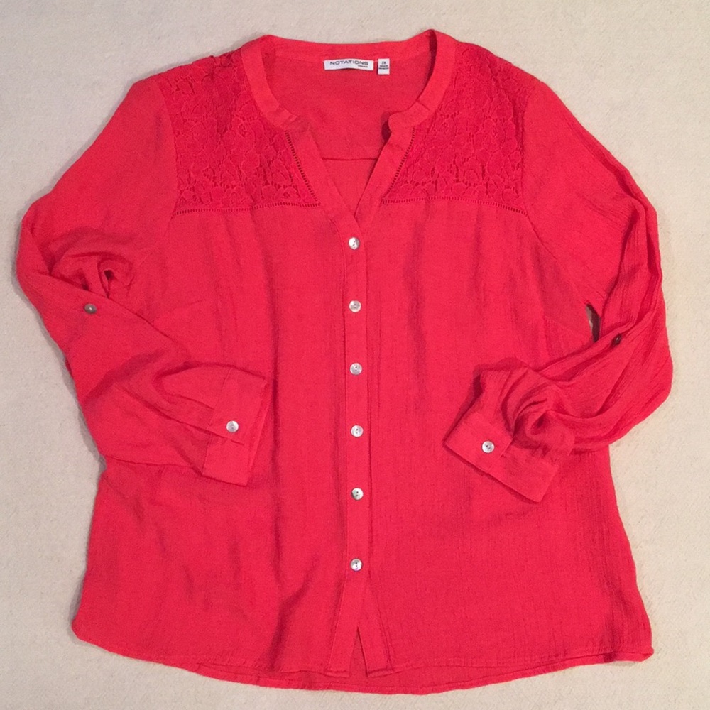 Notations Convertible Sleeve Top 2X